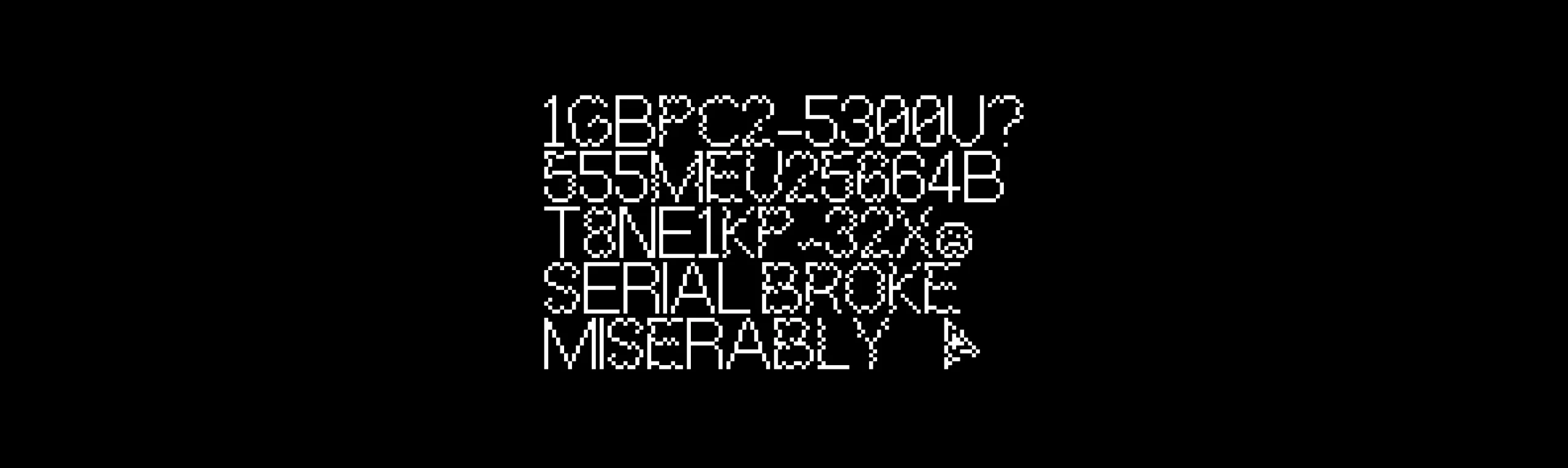 A bloc of text displaying the multiple glyphs of Xenon256 typeface.
